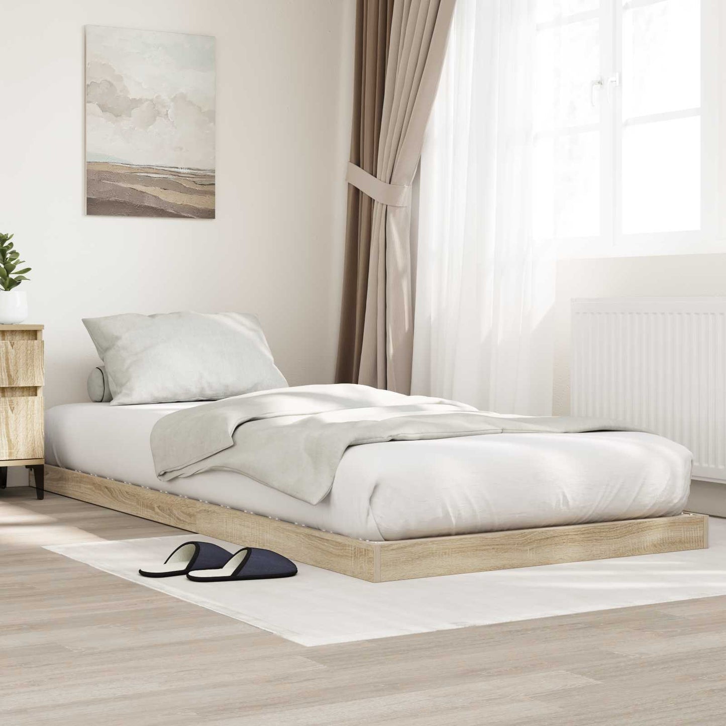 Floor Bed Frame Sonoma 80 x 200 cm Engineered Wood