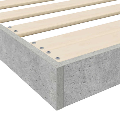 Floor Bed Frame Concrete Grey 80 x 200 cm Engineered Wood