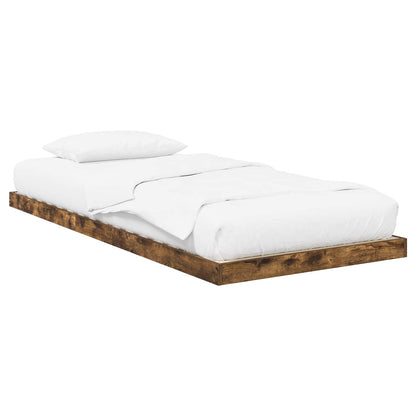 Floor Bed Frame Smoked Oak 80 x 200 cm Engineered Wood