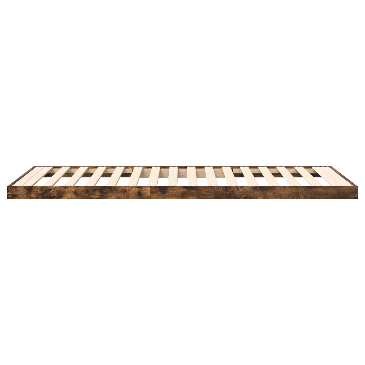Floor Bed Frame Smoked Oak 80 x 200 cm Engineered Wood