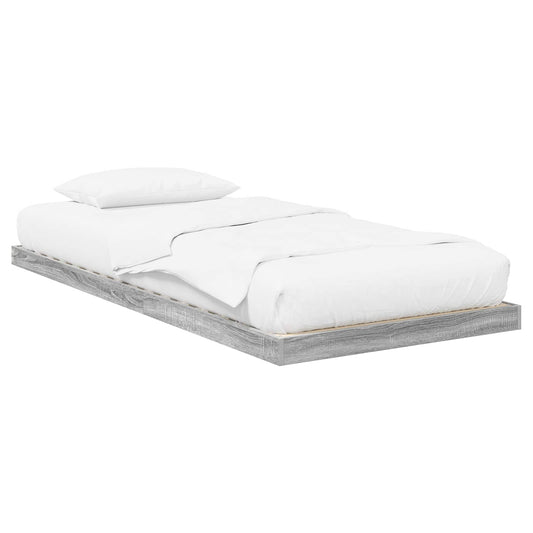 Floor Bed Frame Grey Sonoma 80 x 200 cm Engineered Wood