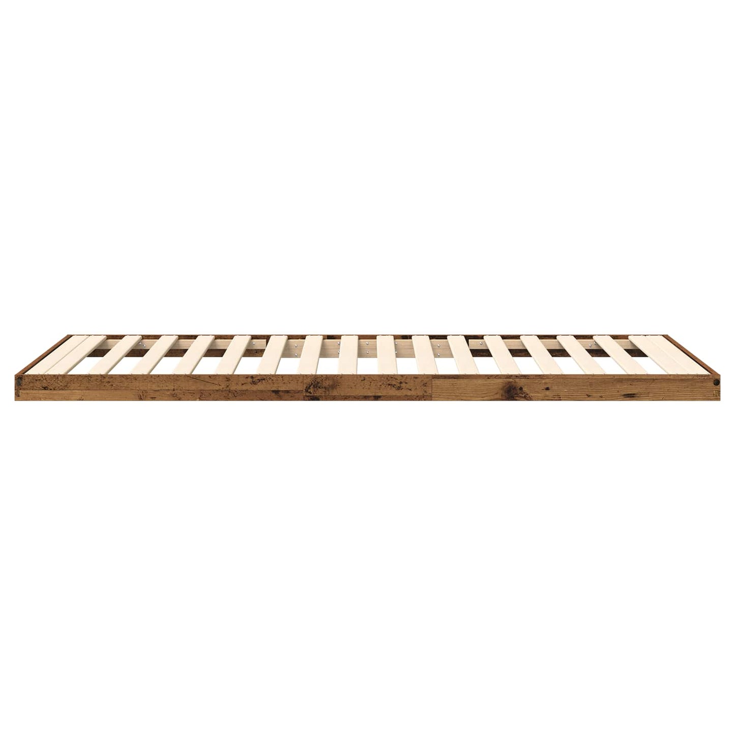 Floor Bed Frame Old Wood 80 x 200 cm Engineered Wood