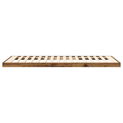 Floor Bed Frame Old Wood 80 x 200 cm Engineered Wood