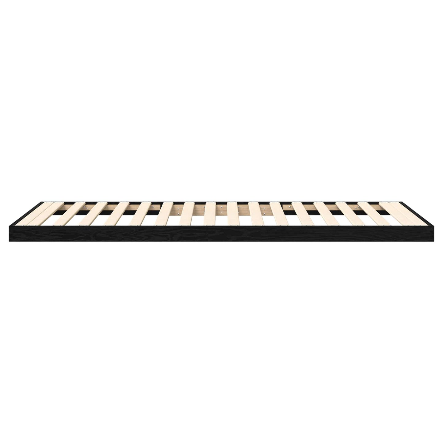 Floor Bed Frame Black Oak 90 x 200 cm Engineered Wood