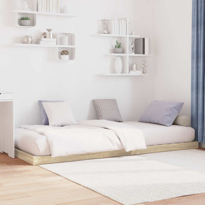 Floor Bed Frame Sonoma Oak 90 x 200 cm Engineered Wood