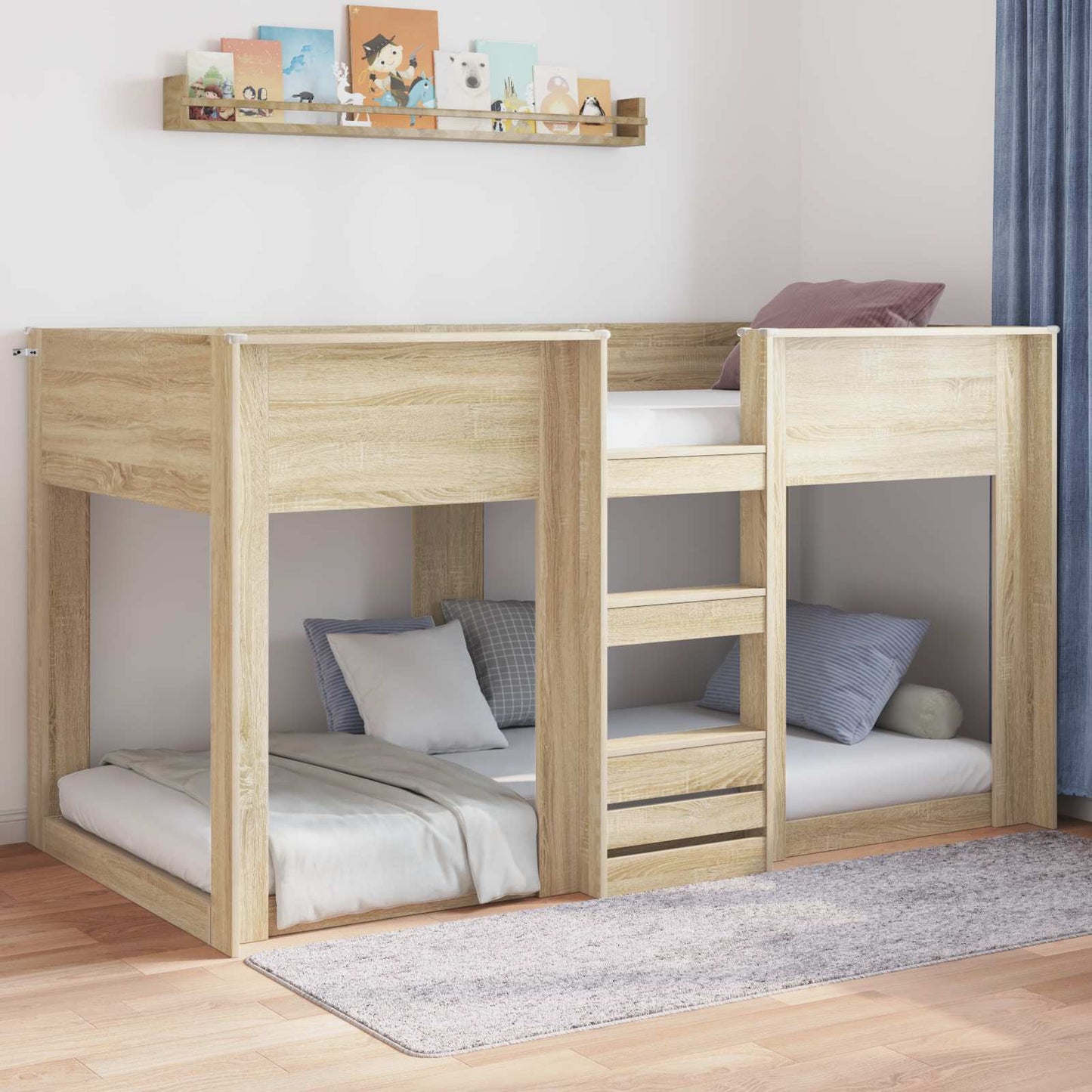 Floor Bed Frame Sonoma Oak 90 x 200 cm Engineered Wood