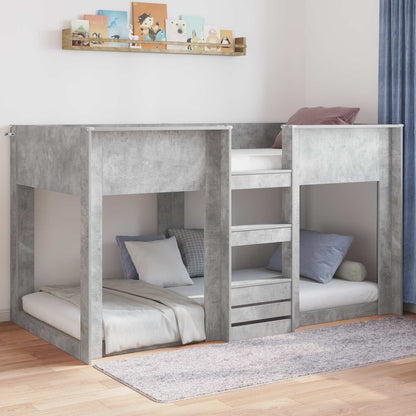 Floor Bed Frame Concrete Grey 90 x 200 cm Engineered Wood