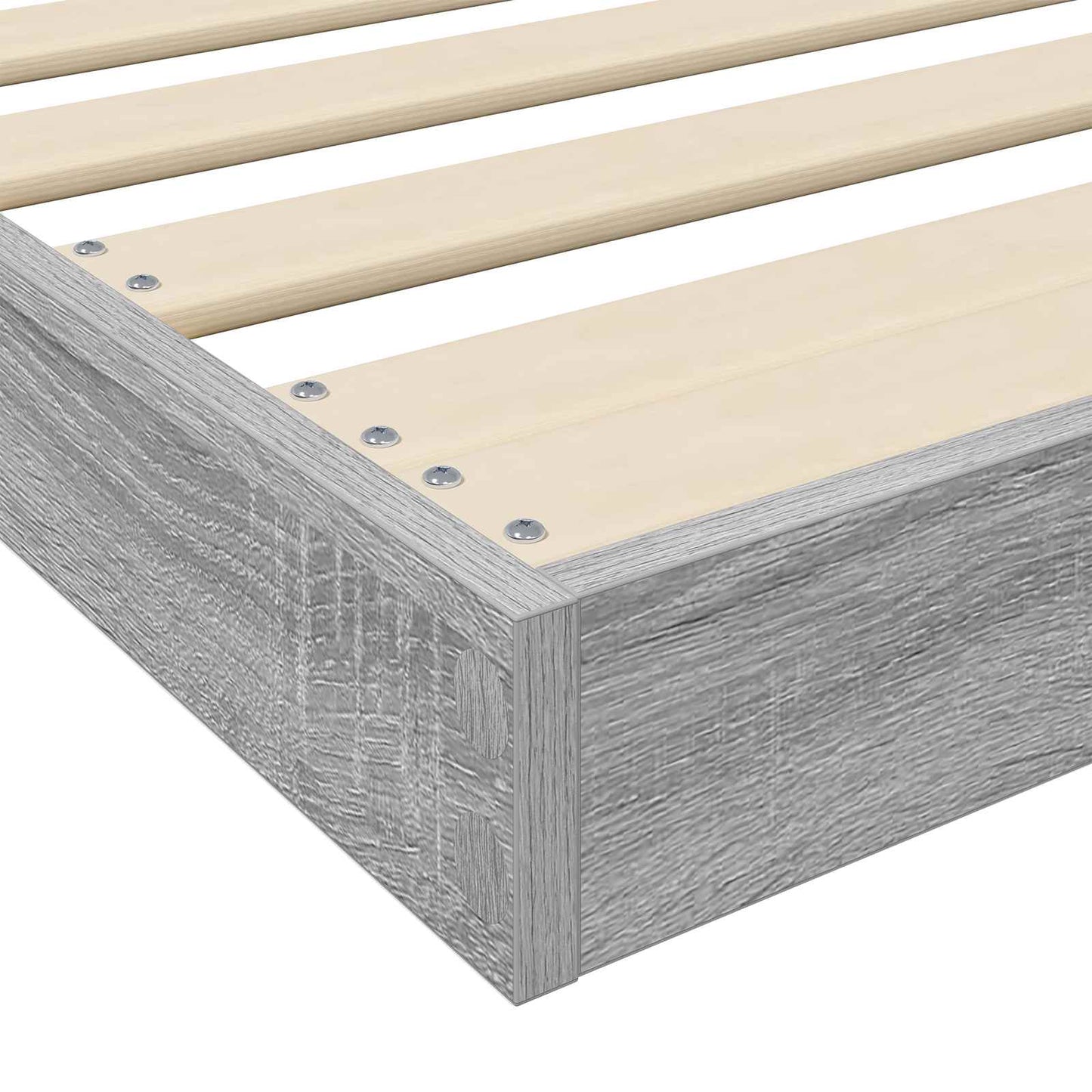 Floor Bed Frame Grey Sonoma 90 x 200 cm Engineered Wood
