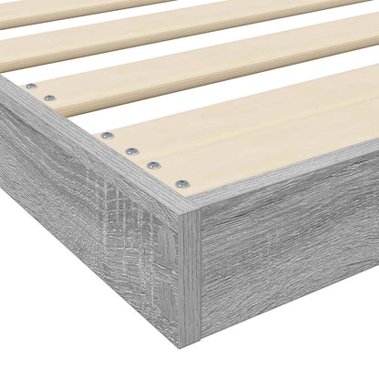 Floor Bed Frame Grey Sonoma 90 x 200 cm Engineered Wood