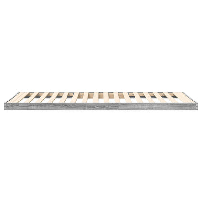 Floor Bed Frame Grey Sonoma 90 x 200 cm Engineered Wood