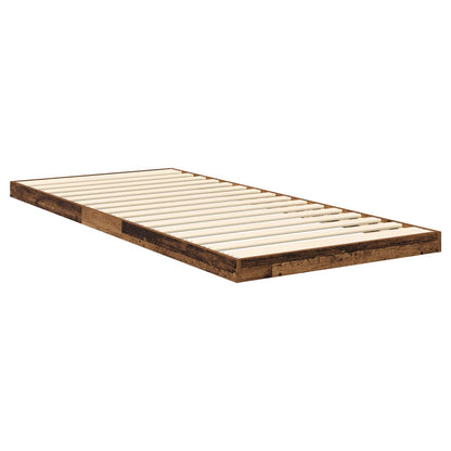 Floor Bed Frame Old Wood 90 x 200 cm Engineered Wood