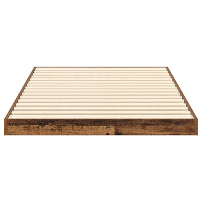 Floor Bed Frame Old Wood 90 x 200 cm Engineered Wood