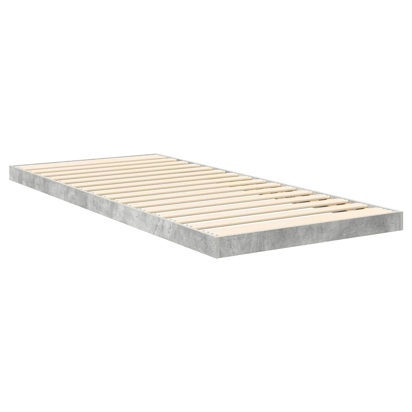 Floor Bed Frame Concrete Grey 100 x 200 cm Engineered Wood