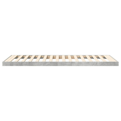 Floor Bed Frame Concrete Grey 100 x 200 cm Engineered Wood