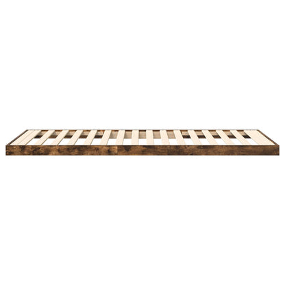 Floor Bed Frame Smoked Oak 100 x 200 cm Engineered Wood
