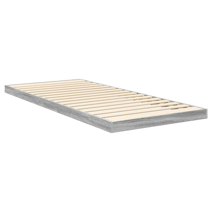 Floor Bed Frame Grey Sonoma 100 x 200 cm Engineered Wood