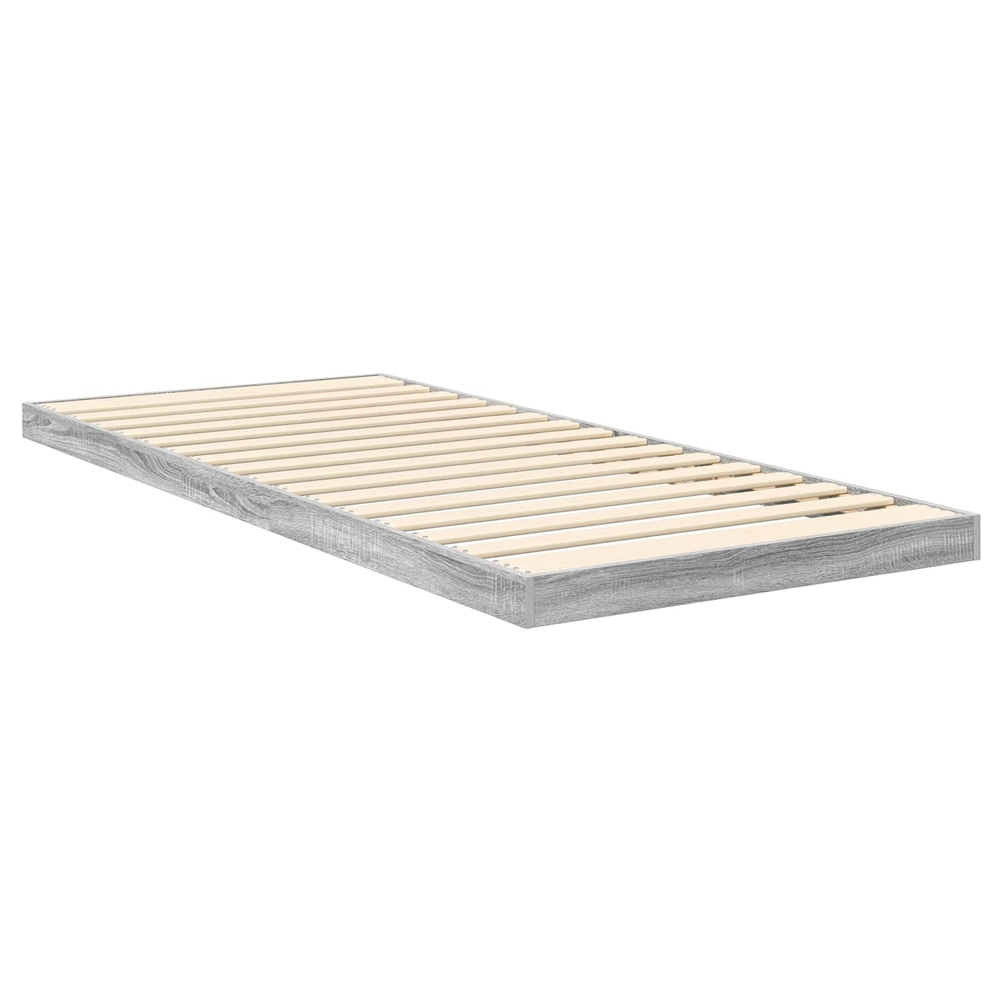 Floor Bed Frame Grey Sonoma 100 x 200 cm Engineered Wood