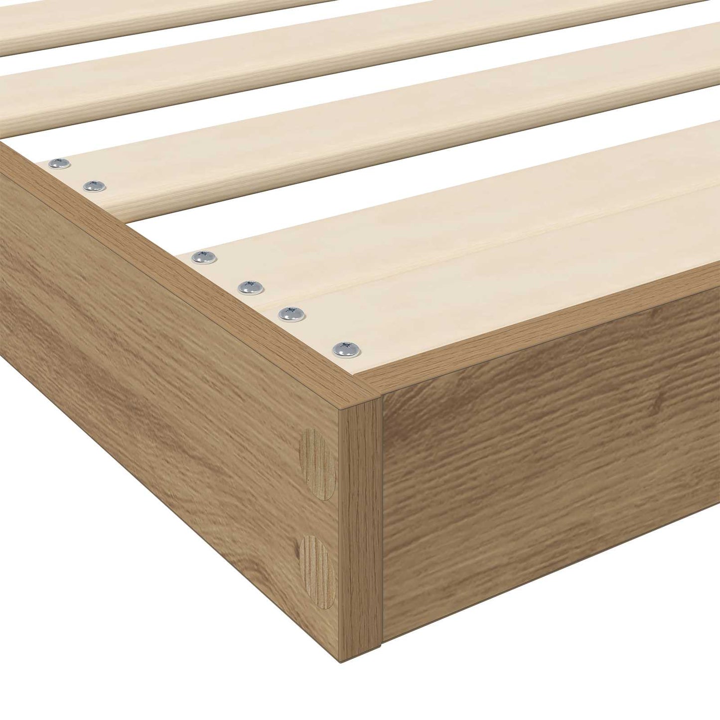 Floor Bed Frame Artisan Oak 100 x 200 cm Engineered Wood