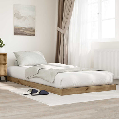 Floor Bed Frame Artisan Oak 100 x 200 cm Engineered Wood