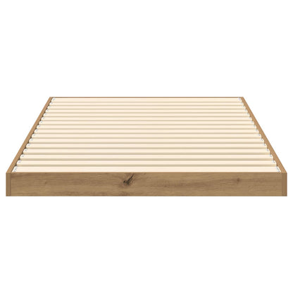 Floor Bed Frame Artisan Oak 100 x 200 cm Engineered Wood