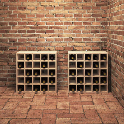 Wine Rack 2 pcs Natural 56 x 25 x 56 cm Solid Pine Wood