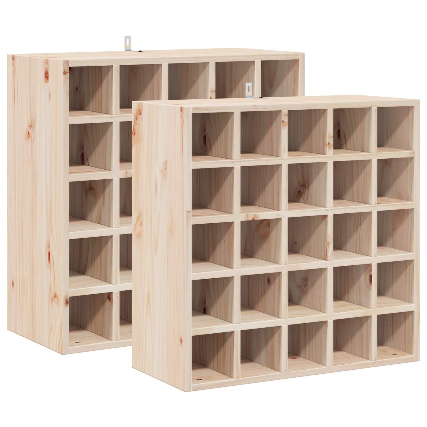 Wine Rack 2 pcs Natural 56 x 25 x 56 cm Solid Pine Wood