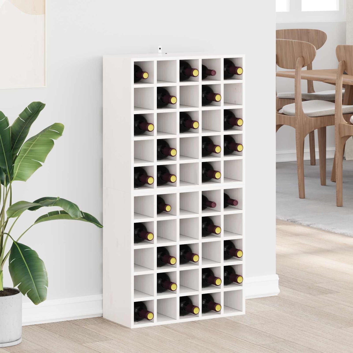 Wine Rack 2 pcs White 56 x 25 x 56 cm Solid Pine Wood