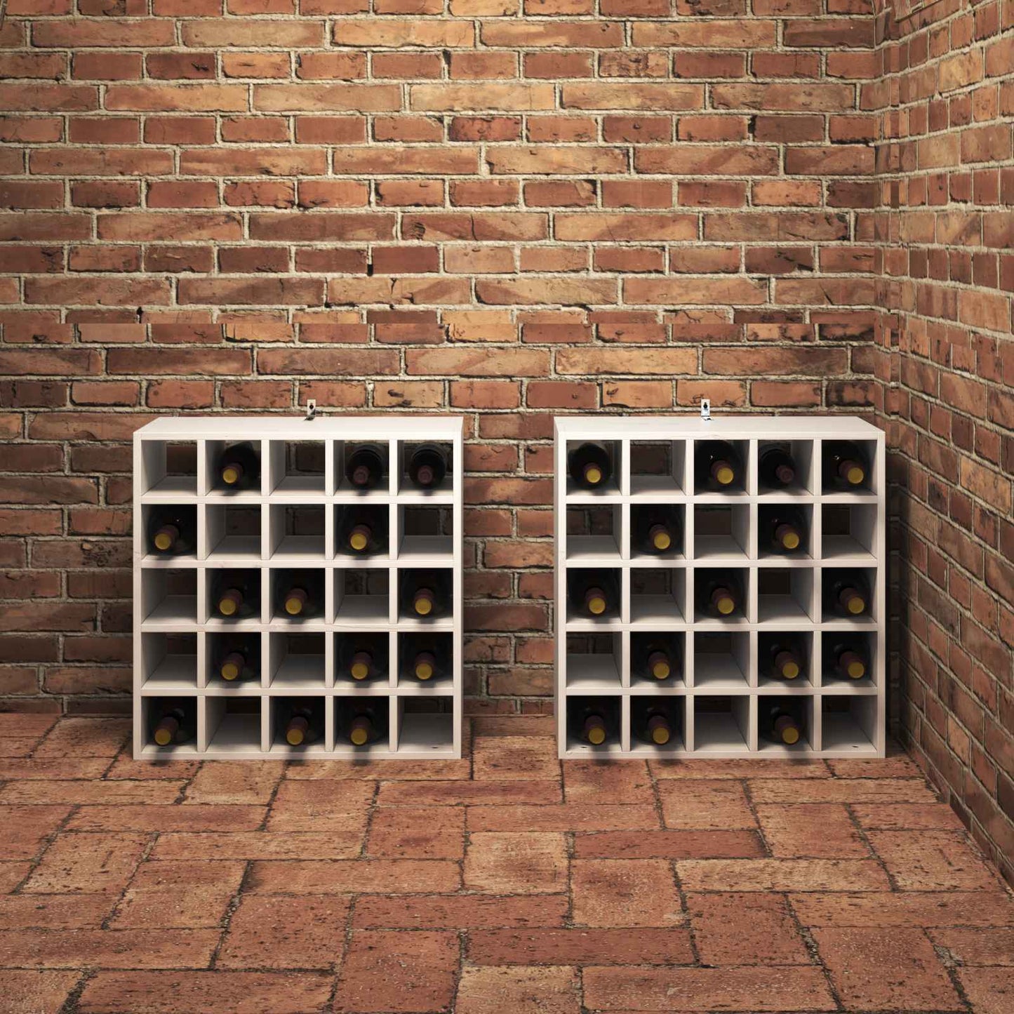 Wine Rack 2 pcs White 56 x 25 x 56 cm Solid Pine Wood