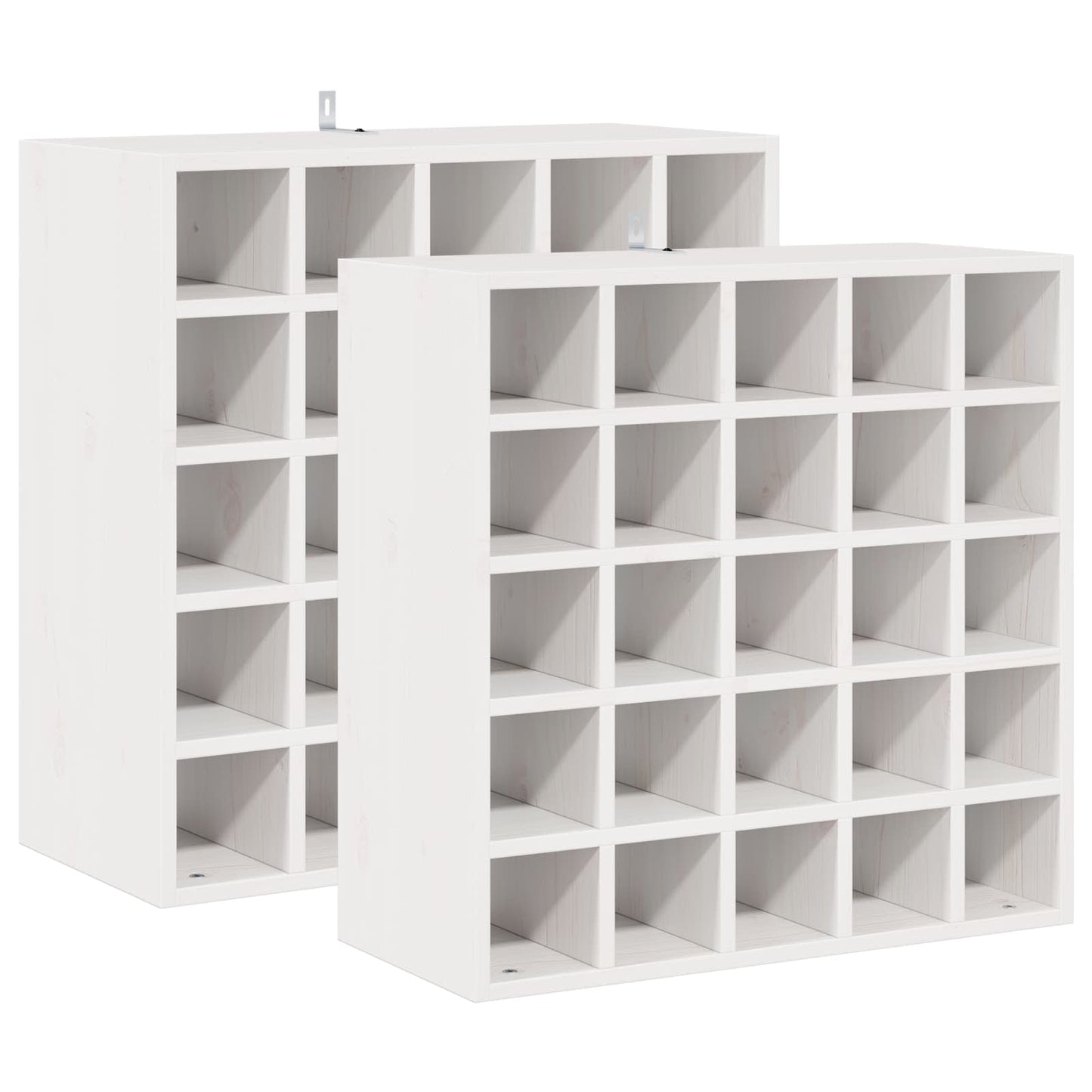 Wine Rack 2 pcs White 56 x 25 x 56 cm Solid Pine Wood