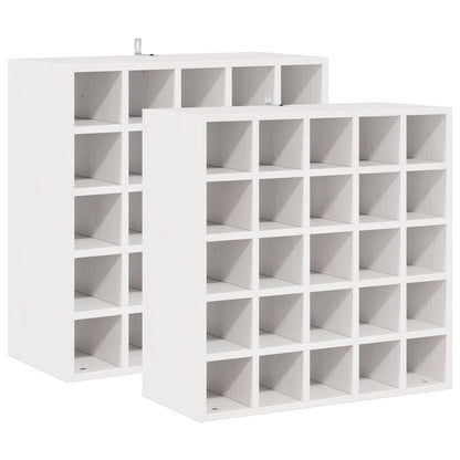 Wine Rack 2 pcs White 56 x 25 x 56 cm Solid Pine Wood