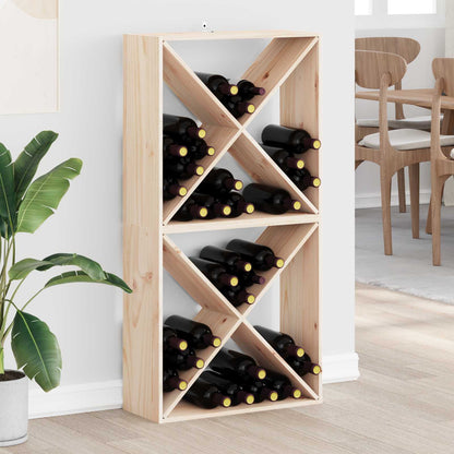 Wine Rack 2 pcs Natural 62 x 25 x 62 cm Solid Pine Wood
