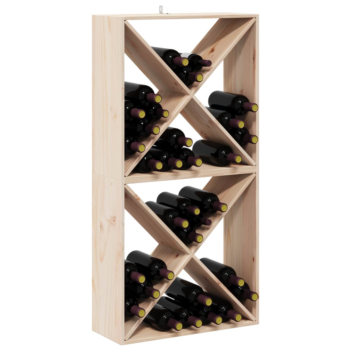 Wine Rack 2 pcs Natural 62 x 25 x 62 cm Solid Pine Wood
