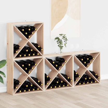 Wine Rack 4 pcs Natural 62 x 25 x 62 cm Solid Pine Wood
