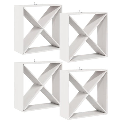 Wine Rack 4 pcs White 62 x 25 x 62 cm Solid Pine Wood