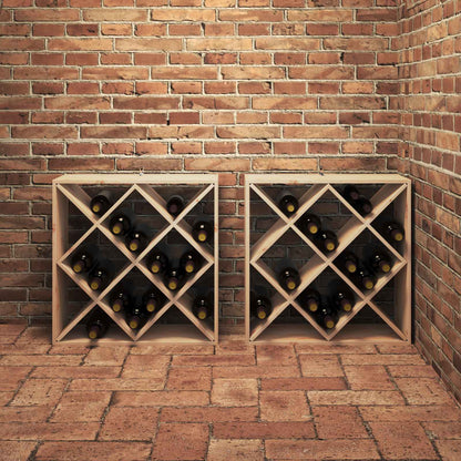 Wine Rack 2 pcs Natural 62 x 25 x 62 cm Solid Pine Wood