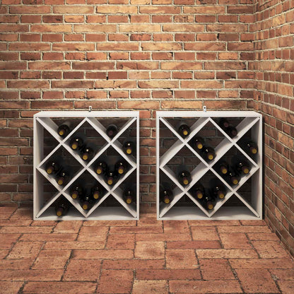 Wine Rack 2 pcs White 62 x 25 x 62 cm Solid Pine Wood