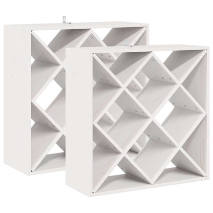 Wine Rack 2 pcs White 62 x 25 x 62 cm Solid Pine Wood