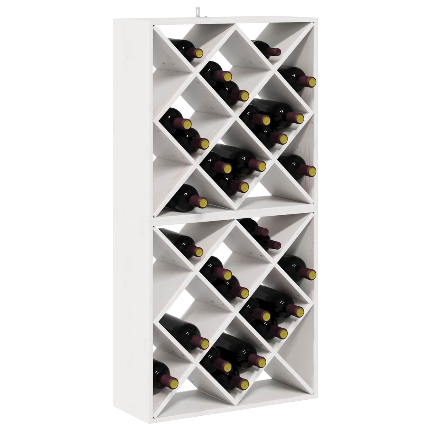 Wine Rack 2 pcs White 62 x 25 x 62 cm Solid Pine Wood