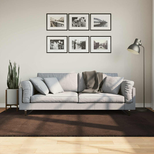 Rug HUARTE Brown 160 x 230 cm 100% Polyester Flat