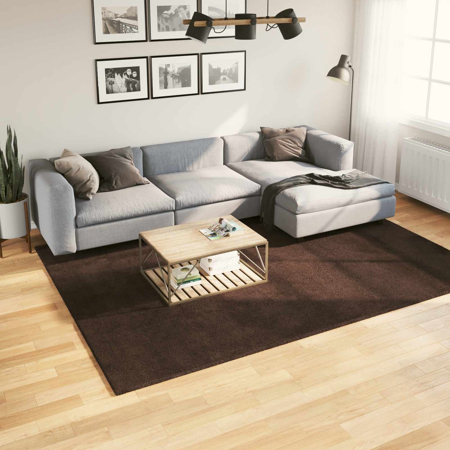 Medium Pile Soft and Washable Rug HUARTE Brown 200 x 280 cm