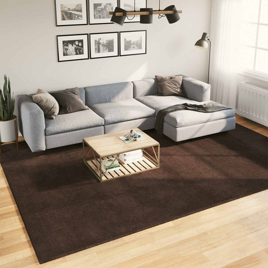 Rug HUARTE Brown 240 x 340 cm 100% Polyester Flat