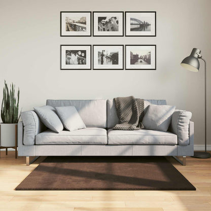 Medium Pile Soft and Washable Rug HUARTE Brown 120 x 120 cm