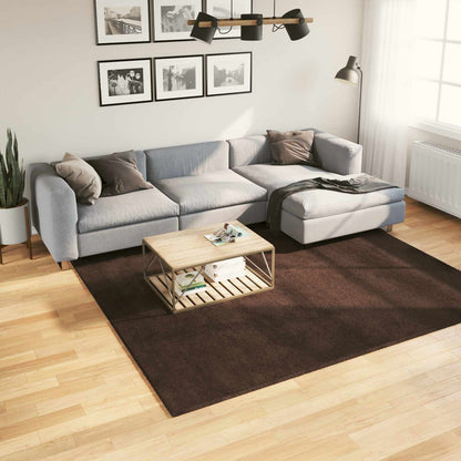 Medium Pile Soft and Washable Rug HUARTE Brown 240 x 240 cm