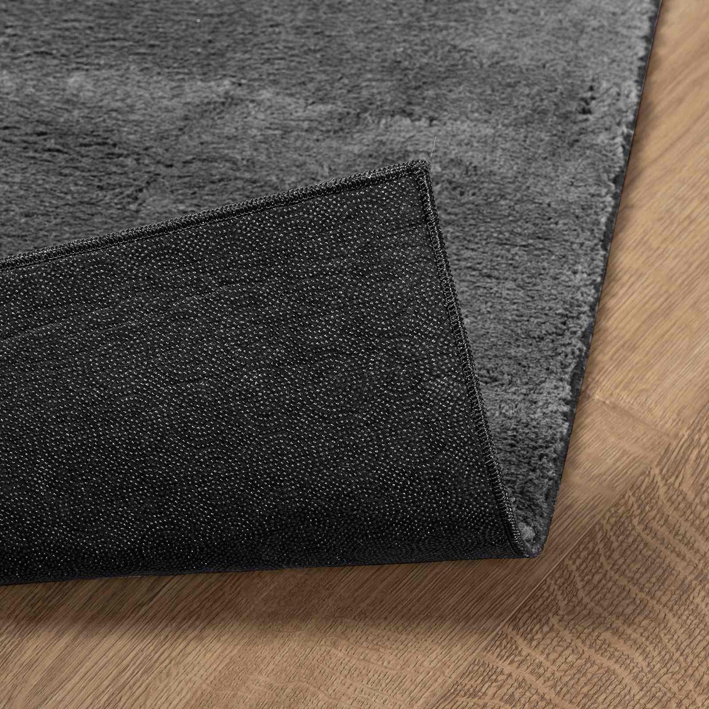 Medium Pile Soft and Washable Rug HUARTE Anthracite 80 x 500 cm