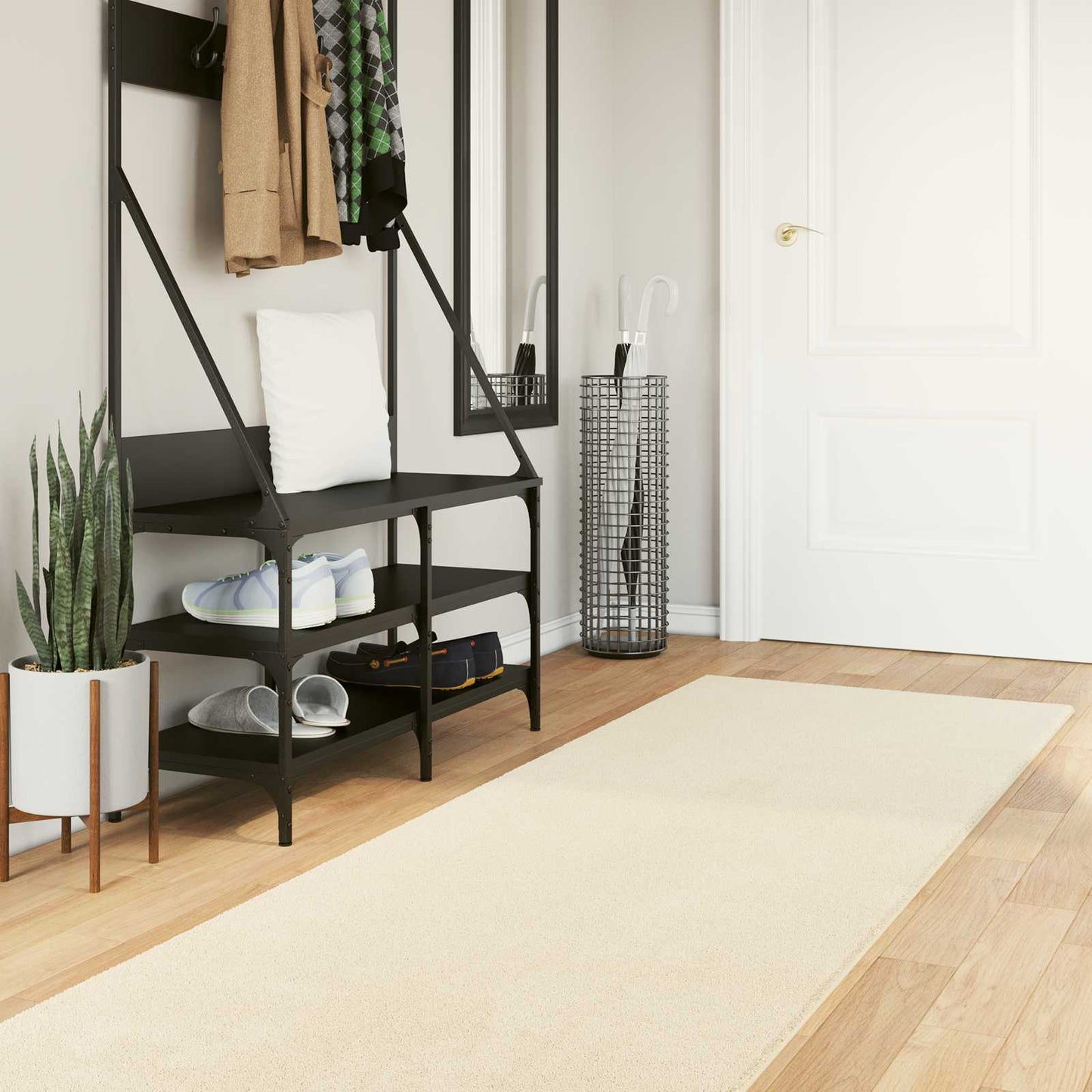 Medium Pile Soft and Washable Rug HUARTE Cream 80 x 300 cm
