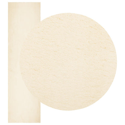 Medium Pile Soft and Washable Rug HUARTE Cream 80 x 750 cm