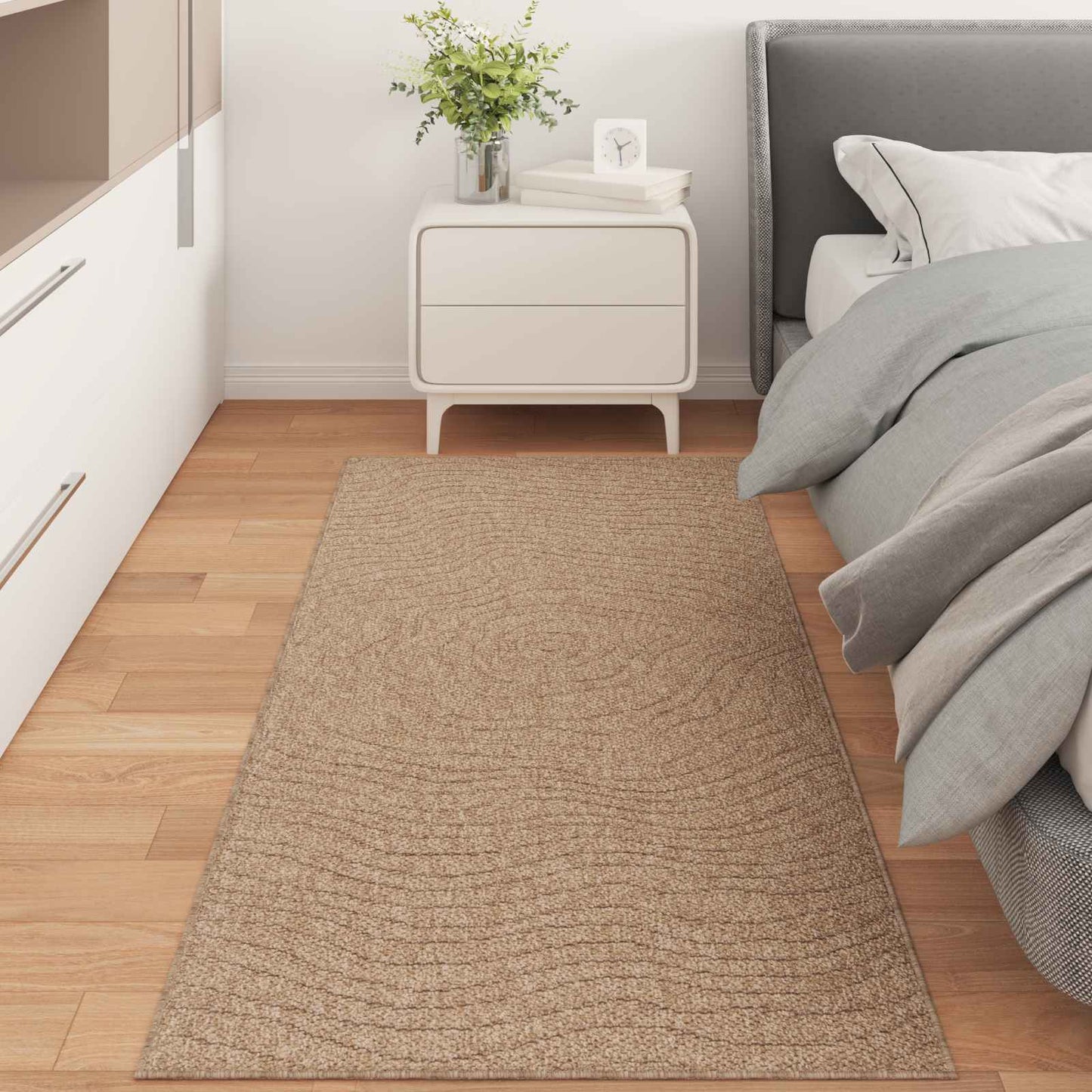 Area Rugs Moire Rectangular AGIRA Natural 150 x 80 cm Polyester