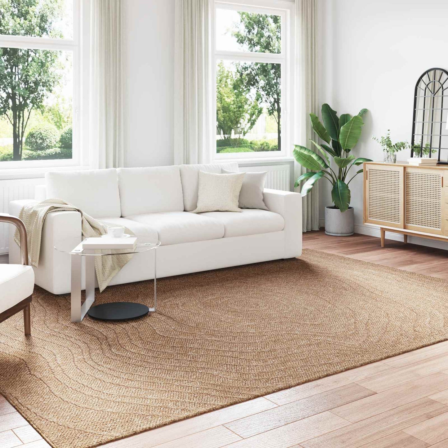 Area Rugs Moire Rectangular AGIRA Natural 340 x 240 cm