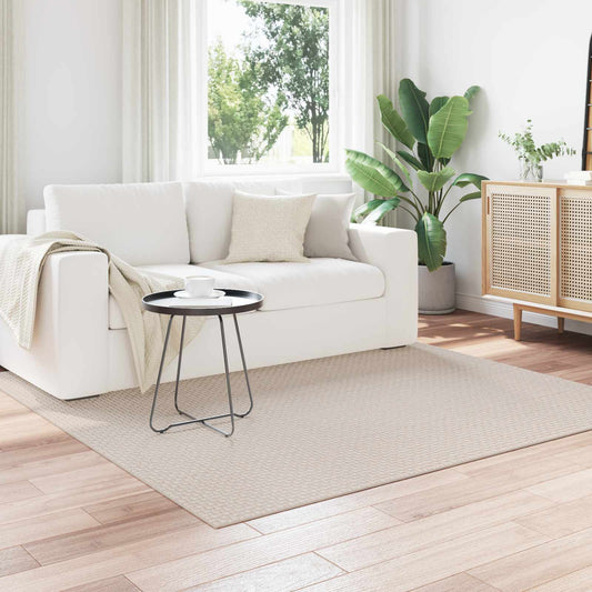 Area Rugs Square FARO Cream 120 x 120 cm Polyester