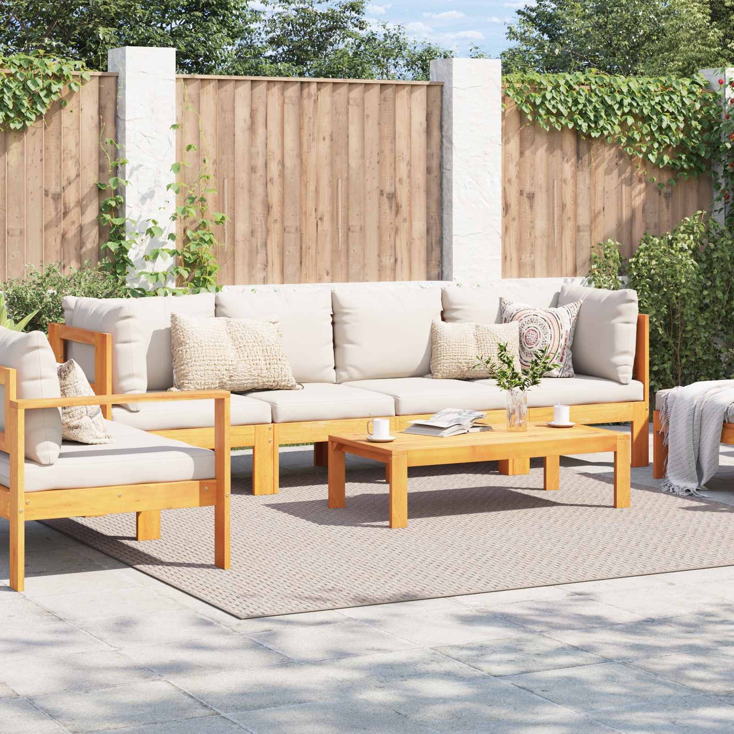 Area Rugs Square FARO Cream 240 x 240 cm Polyester